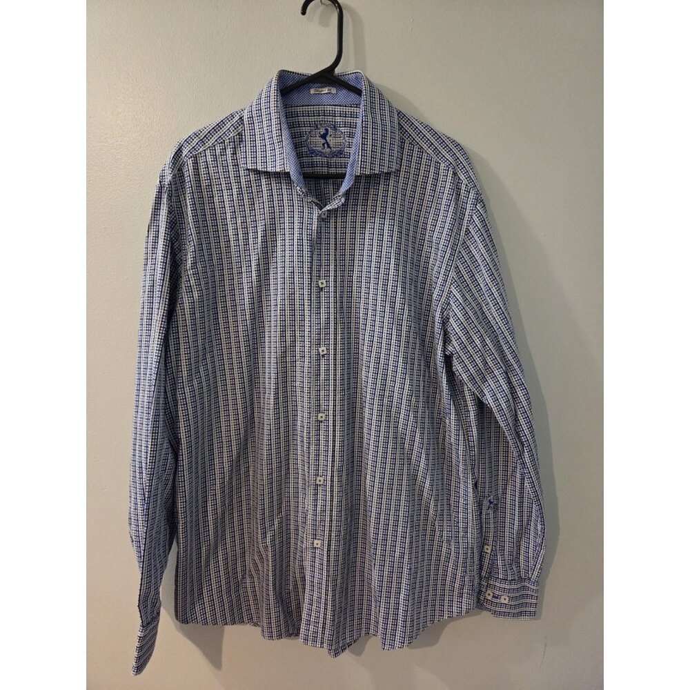 Bugatchi Shaped Fit Men Long Sleeves Shirt XL Pre-Owned